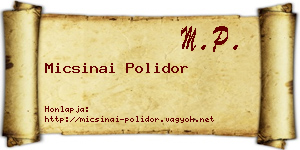 Micsinai Polidor névjegykártya